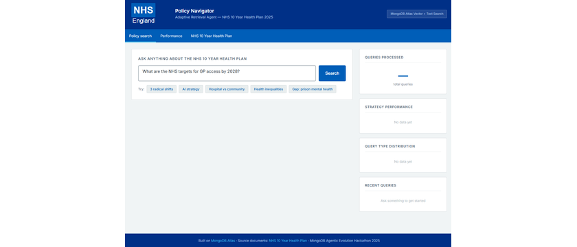 NHS Policy Navigator proof-of-concept UI design